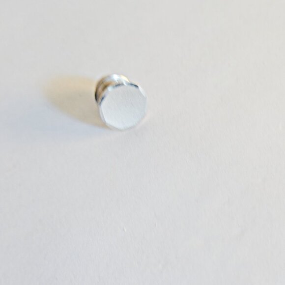 Vintage Silver Tone Round Simple Tie Tack Lapel Pin - Picture 1 of 2